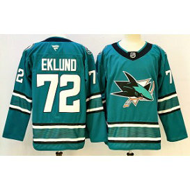 NHL Sharks 72 Eklund Blue New Men Jersey