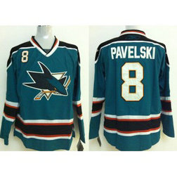NHL Sharks 8 Joe Pavelski Blue Reebok Men Jersey