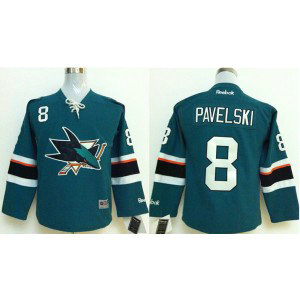 NHL Sharks 8 Joe Pavelski Blue Reebok Youth Jersey