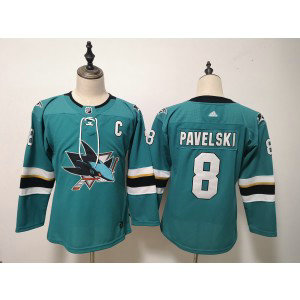 NHL Sharks 8 Joe Pavelski Teal Adidas Youth Jersey
