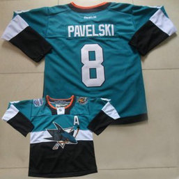 NHL Sharks 8 Joe Pavelski Teal Black 2015 Stadium Series Men Jersey