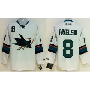 NHL Sharks 8 Joe Pavelski White Male Men Jersey