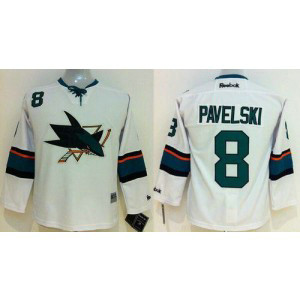 NHL Sharks 8 Joe Pavelski White Youth Jersey