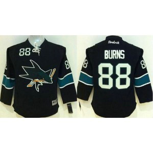 NHL Sharks 88 Brent Burns Black Youth Jersey