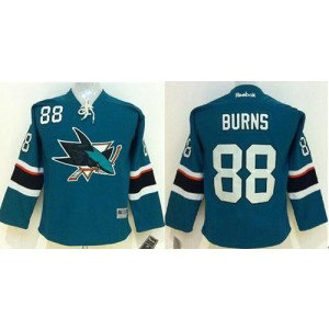 NHL Sharks 88 Brent Burns Green Youth Jersey