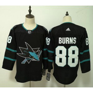 NHL Sharks 88 Brent Burns New Black Adidas Men Jersey
