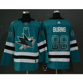 NHL Sharks 88 Brent Burns Teal Drift Fashion Adidas Men Jersey