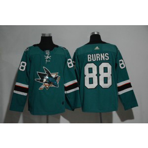 NHL Sharks 88 Brent Burns Teal Glittery Edition Adidas Men Jersey