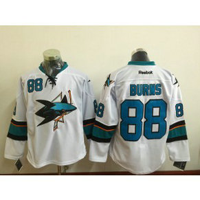 NHL Sharks 88 Brent Burns White Men Jersey
