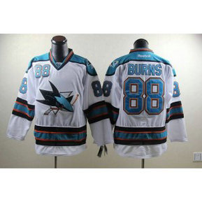 NHL Sharks 88 Brent Burns White Men Jerseys