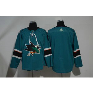 NHL Sharks Blank Teal Adidas Men Jersey
