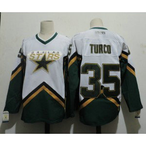 NHL Stars 35 Turco White Throwback Men Jersey