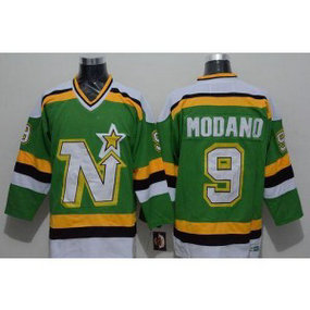 NHL Stars 9 Mike Modano Green CCM Throwback Men Jersey