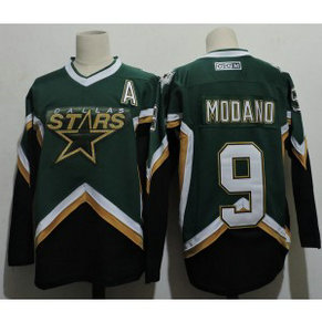 NHL Stars 9 Mike Modano green CCM Throwback Men Jersey