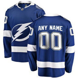 NHL Tampa Bay Lightning Blue Customized Fanatics Men Jersey