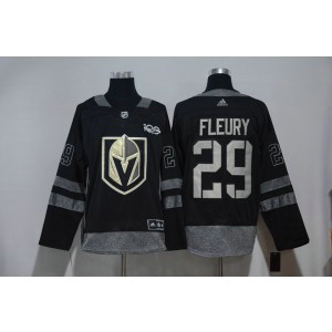 NHL Vegas Golden Knights 29 Marc Andre Fleury 100th Anniversary Black Adidas Men Jersey