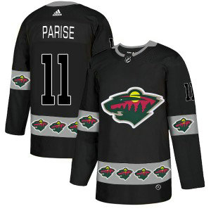 NHL Wild 11 Zach Parise Black Team Logos Fashion Adidas Men Jersey