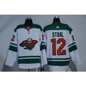 NHL Wild 12 Eric Staal White Adidas Men Jersey
