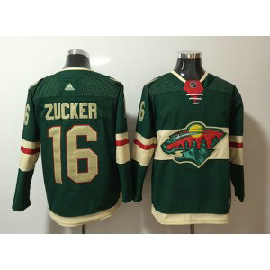 NHL Wild 16 Jason Zucker Green Adidas Men Jersey