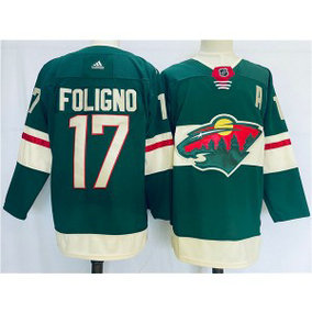 NHL Wild 17 Marcus Foligno Green Adidas Men Jersey