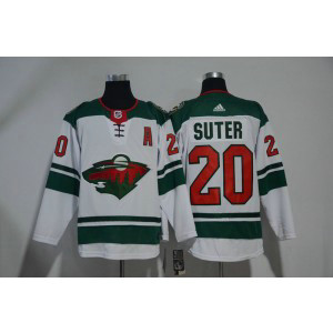 NHL Wild 20 Ryan Suter White Adidas Men Jersey