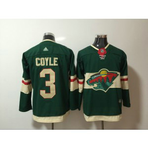NHL Wild 3 Charlie Coyle Green Adidas Men Jersey