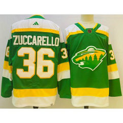 NHL Wild 36 Mats Zuccarello Green 2022-23 Retro Adidas Men Jersey