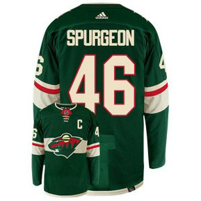 NHL Wild 46 Jared Spurgeon Green Adidas Men Jersey