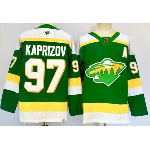 NHL Wild 97 Kirill Kaprizov Green 2024 New Fanatics Men Jersey