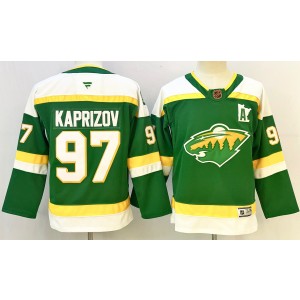 NHL Wild 97 Kirill Kaprizov Green New Youth Jersey