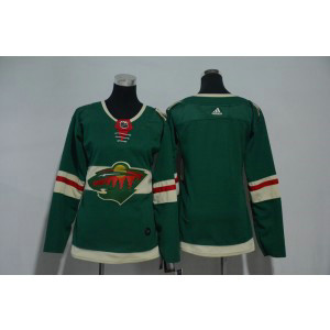 NHL Wild Blank Green Adidas Women Jersey