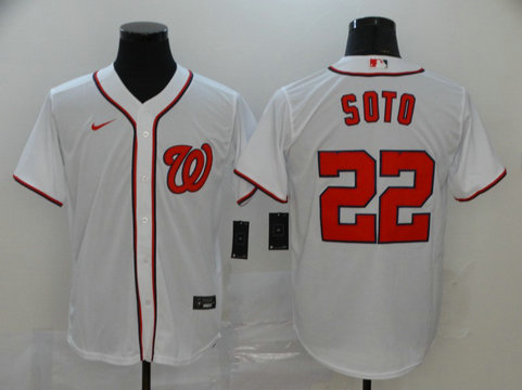 Nationals 22 Juan Soto White Nike 2020 Cool Base Jersey