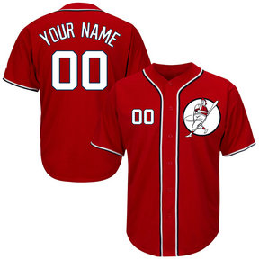Nationals Red Men's Customized New Design Jersey