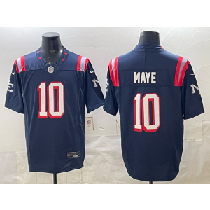 New England Patriots 10 Drake Maye Blue F.U.S.E. Vapor Limited Men Jersey