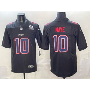 New England Patriots 10 Maye Black 6X Champion Vapor Limited Men Jersey
