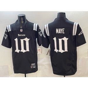 New England Patriots 10 Maye Black Gothic Vapor Limited Men Jersey