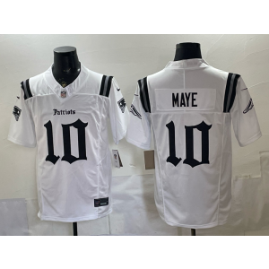 New England Patriots 10 Maye White Gothic F.U.S.E. Vapor Limited Men Jersey