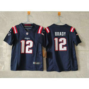 New England Patriots 12 Brady Navy F.U.S.E. Vapor Limited Youth Jersey