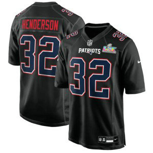New England Patriots 32 TreVeyon Henderson Black 2026 Super Bowl LX Vapor Limited Men Jersey