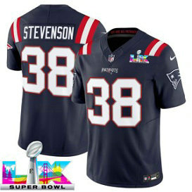 New England Patriots 38 Rhamondre Stevenson Navy 2026 Super Bowl LX F.U.S.E. Vapor Limited Men Jersey