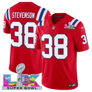 New England Patriots 38 Rhamondre Stevenson Red 2026 Super Bowl LX F.U.S.E. Vapor Limited Men Jersey