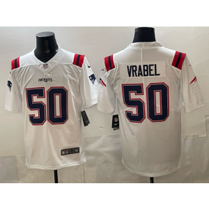 New England Patriots 50 Vrabel White Vapor Limited Men Jersey
