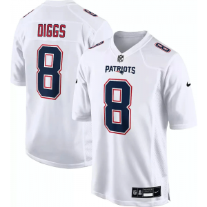 New England Patriots 8 Diggs White Vapor Limited Men Jersey