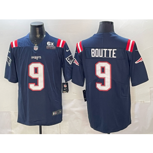 New England Patriots 9 Boutte Navy 6X Champion Vapor Limited Men Jersey