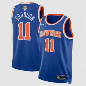 New Yok Knicks 11 Jalen Brunson Blue 2026 Finals Patch Icon Edition Men Jersey