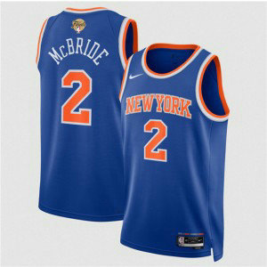 New Yok Knicks 2 Miles McBride Blue 2026 Finals Patch Icon Edition Men Jersey