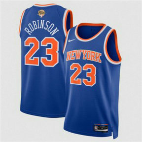 New Yok Knicks 23 Mitchell Robinson Blue 2026 Finals Patch Icon Edition Men Jersey