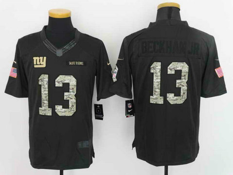 New York Giants #13 Odell Beckham Jr Anthracite Salute To Service Limited Jersey