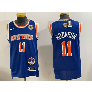 New York Knicks 11 Brunson Blue Finals Men Jersey
