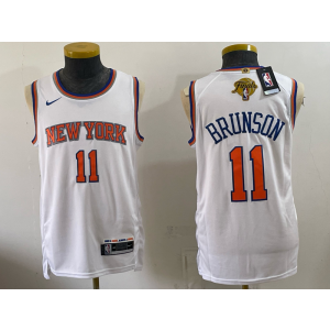 New York Knicks 11 Brunson White Finals Youth Jersey